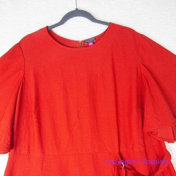 VINCE CAMUTO Flutter Sleeve Rumple A-Line Dress, 20W - Picture 3 of 15